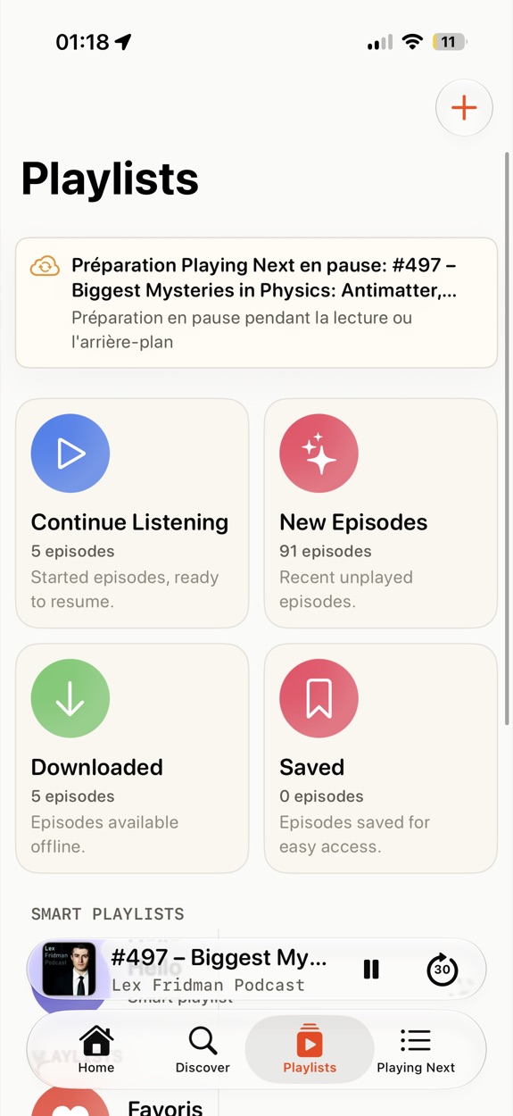 Playlists Fennec et listes intelligentes